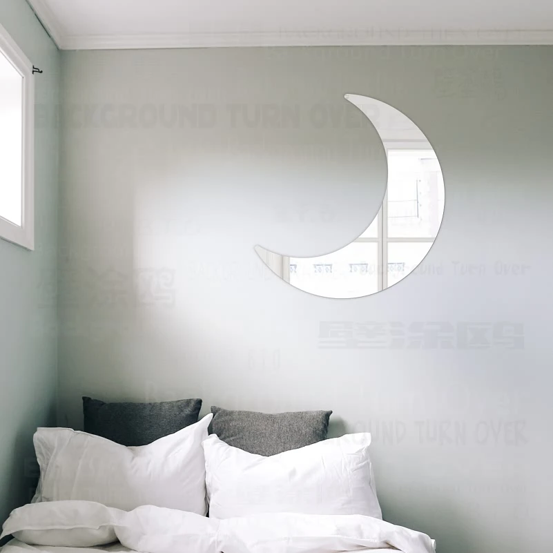 

Multiple Pieces Cute Reflective Moon 3D Mirror Wall Stickers For Kids Rooms Baby Children Wall Stickers Bedroom Decor R021