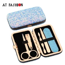 New 5pcs Stainless Steel Eyebrow Clip Nail Clippers Rose Gold Manicure Cuticle Knife Manicure& Pedicure Nail File Set