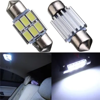 

5pcs Canbus interior bulb 5730 5630 6SMD c5w 31mm double tip LED glove box/ Dome Festoon Bulb roof working lamp Make Up Lighting