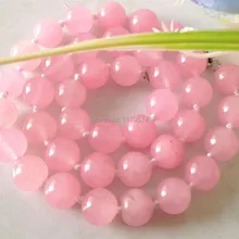 Горячие Новые красивые натуральные AAA натуральные 10 мм розовые бусы ожерелье 18' модные ювелирные изделия дизайн рождественские подарки sp233
