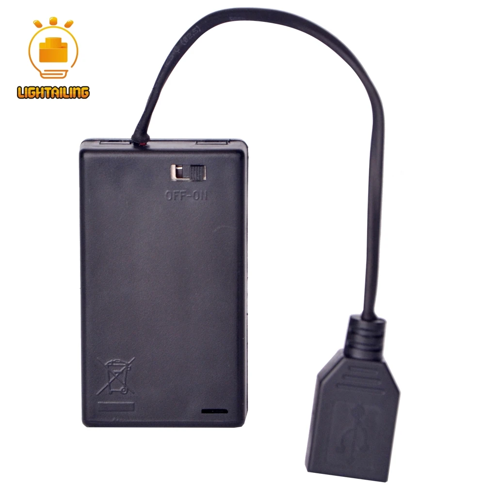 Lighttailing белый/черный USB концентратор с 7 портами Usb и батарейный блок для блока набор игрушек светодио дный свет комплект