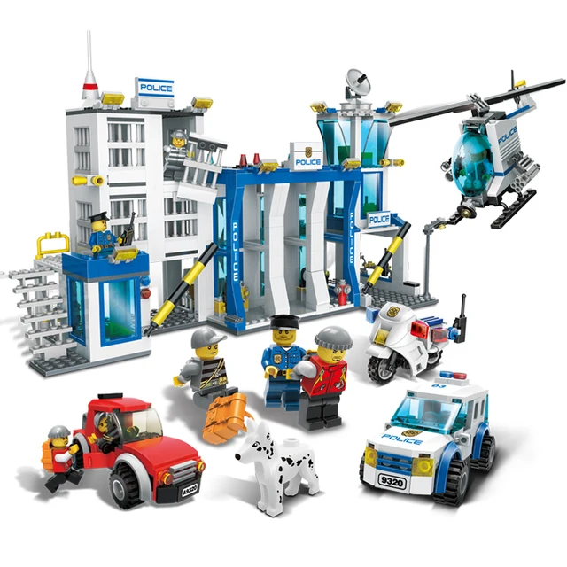 870 how to express assemble toy 9320 Station Police 870Pcs Helicopter building Models