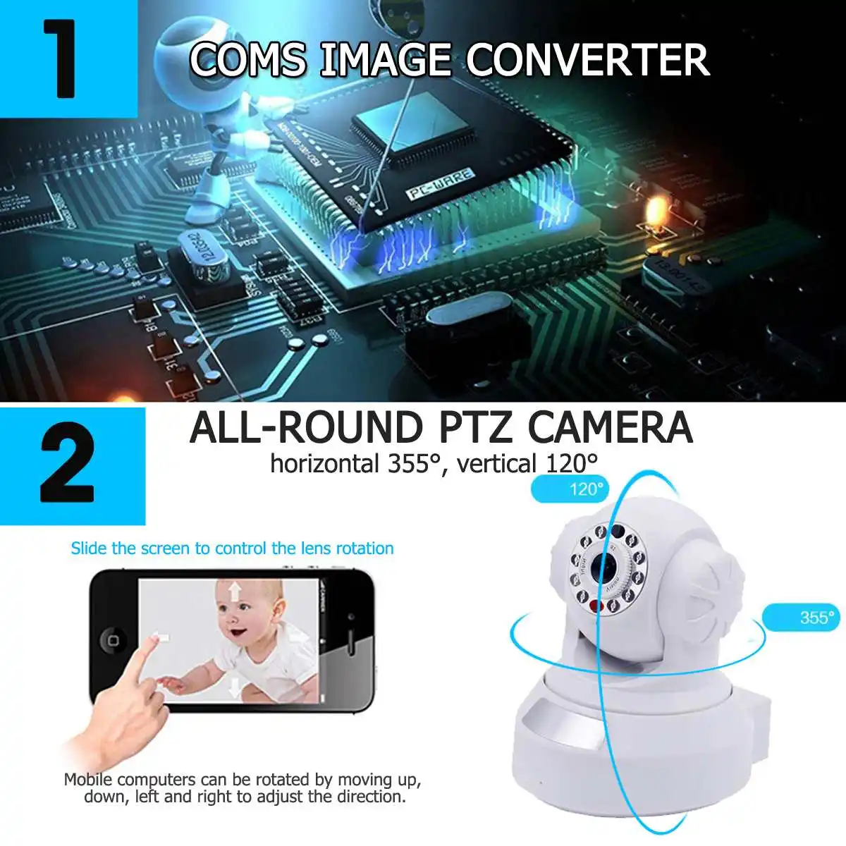Ip-камера для домашней безопасности, двухстороннее аудио HD 720 P, беспроводная мини-камера ночного видения, CCTV, WiFi камера, детский монитор, обнаружение человека