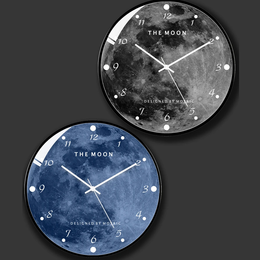Unique Vast Cosmic Scene Living Room Decorative Wall Clock Wonderful Moon Surface Office Art Abstract Wall Clock Wall Clocks Aliexpress