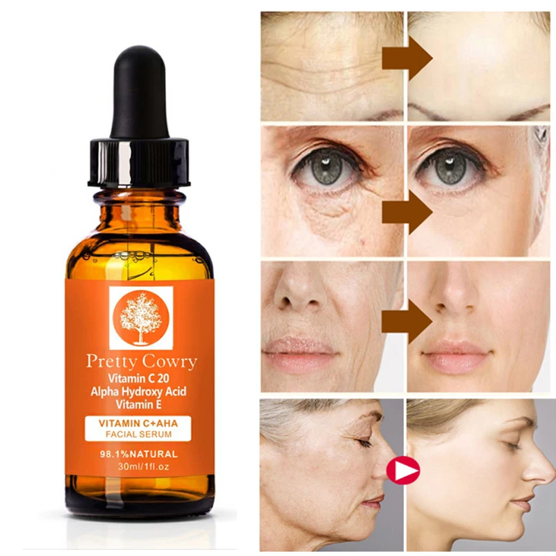 

30ml Pretty Cowry Brand Natural Face Essence Serum Hyaluronic Acid Anti Wrinkle Vitamin C & E Skin Care Remove Acne Facial Cream