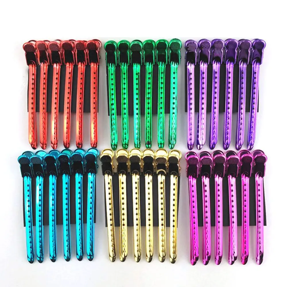 12pcs Pro Salon Hairdressing Tools Duck Mouth Hairdresser Hair Clip