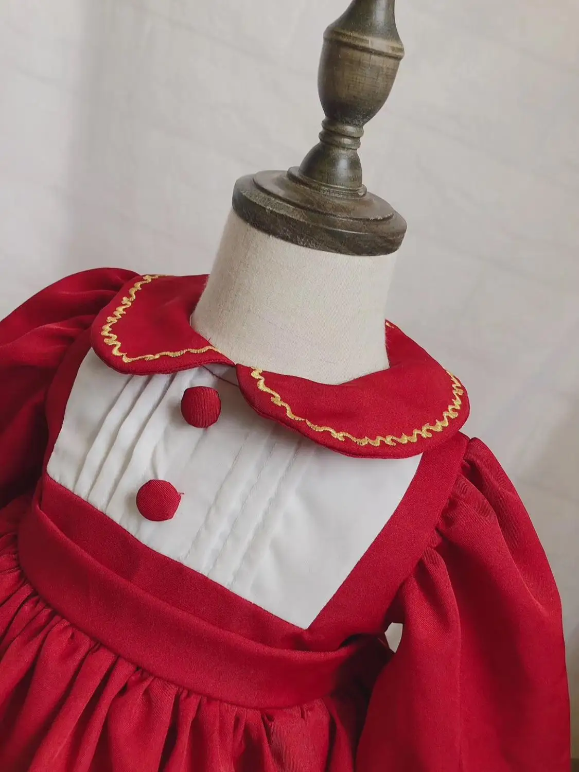 От 0 до 7 лет, осенне-зимнее винтажное Красное Кружевное платье принцессы с длинными рукавами в английском стиле для девочек, Повседневное платье на Рождество, день рождения