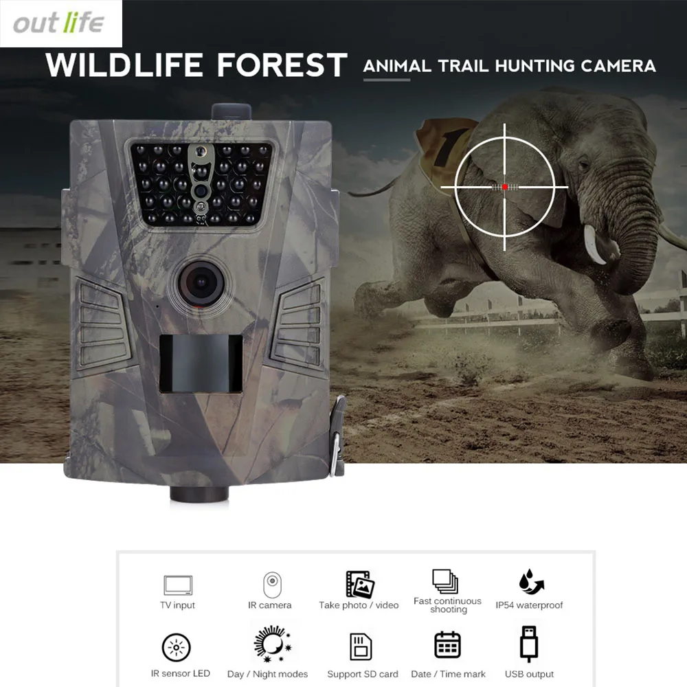 

Outlife HT-001 Waterproof Hunting Trail Camera 940nm Wild Camera IR Flash GPRS 720P Night Vision Hunting Camera Trail Device