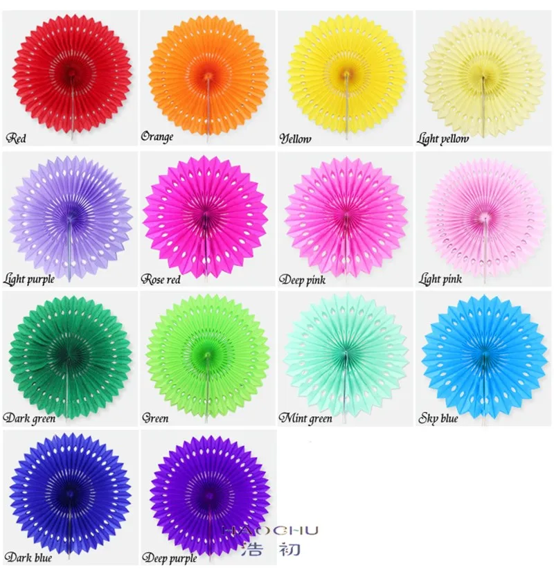 HAOCHU 5 шт./лот " 12" 1"(20 см 30 см 40 см) Принадлежности для фестиваля красочный бумажный веер в виде цветка Свадьба домашний DIY бумажный Декор