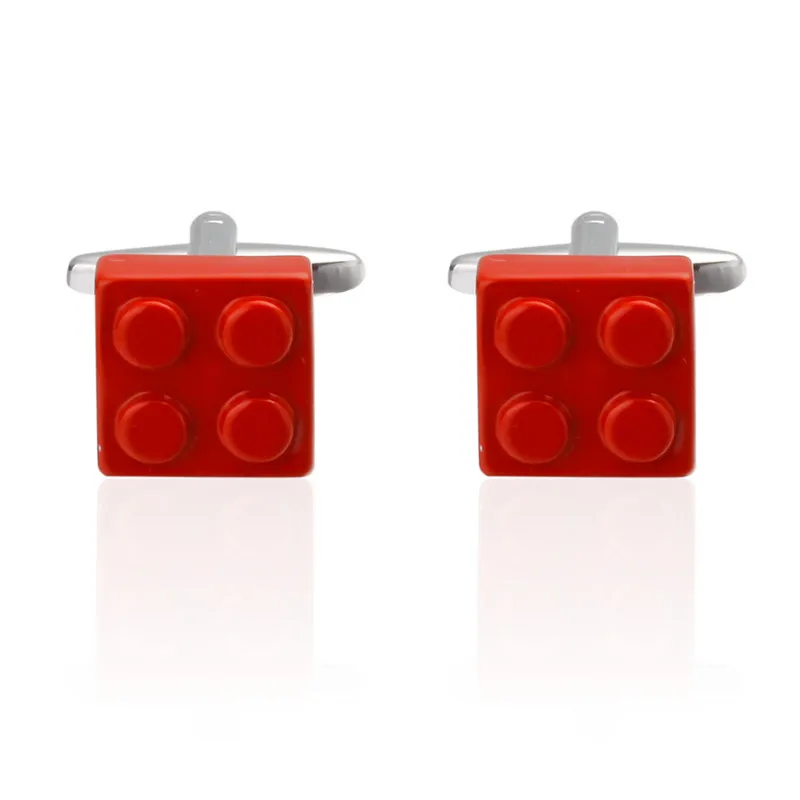 Kopen Hoge kwaliteit rood koper materiaal bouwstenen Manchetknopen Franse stijl Manchetknopen groothandel fabrikanten