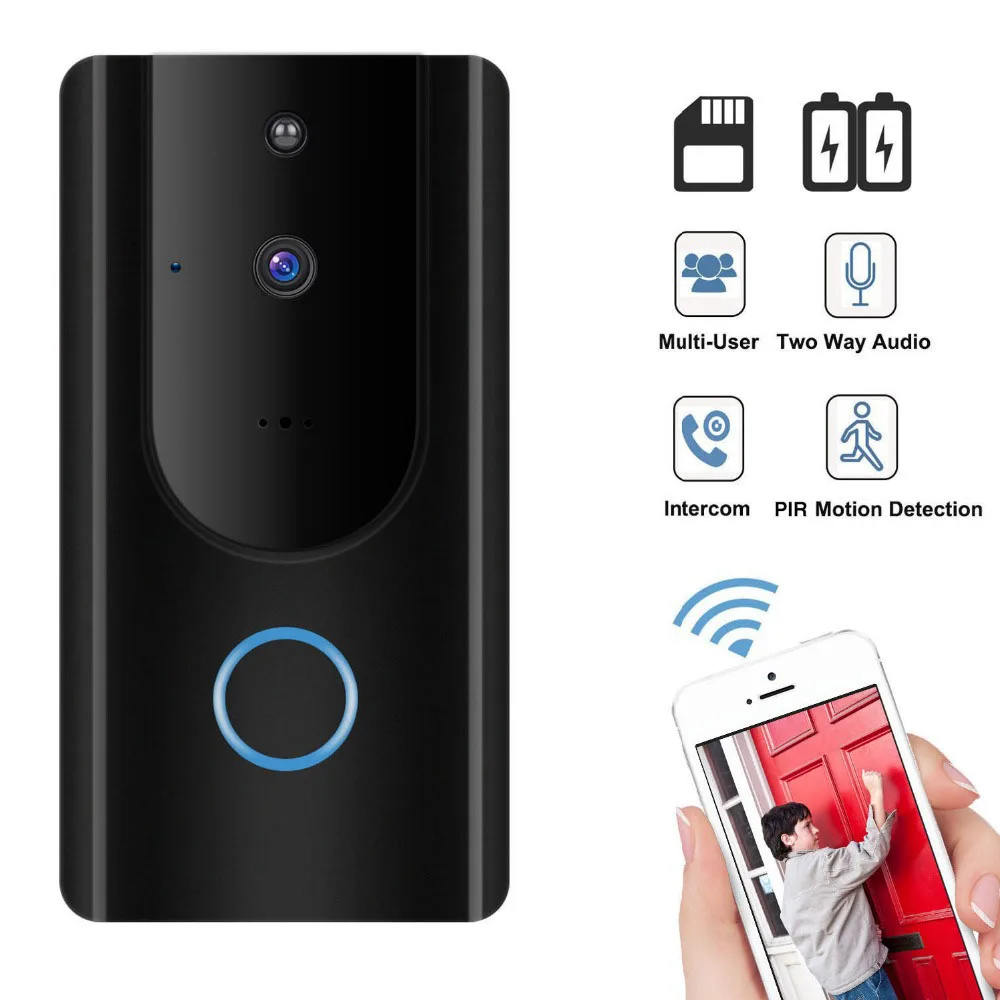 Беспроводная камера дверного звонка с Wi-Fi видео HD 1080P кольцевой дверной Звонок