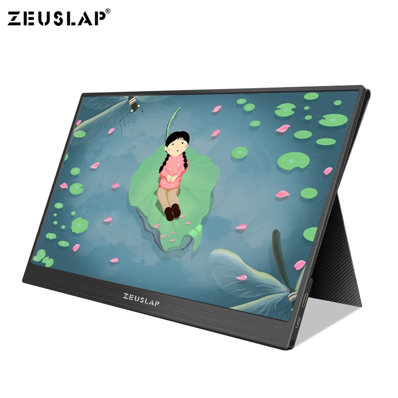  15.6 inch Type-C USB-C Portable Monitor HD IPS 1920x1080 IPS Gaming Display with HDMI Earphone Port