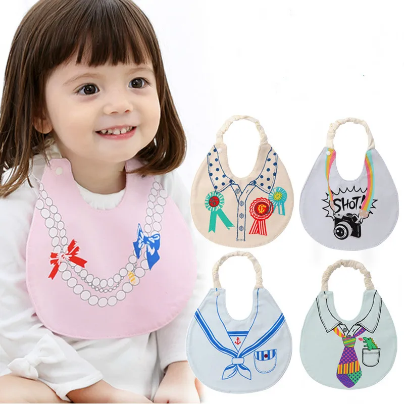 

Baby Bibs Adjustable The Simulation Printing Cute Bib Mouth Water Towel Rice Bag