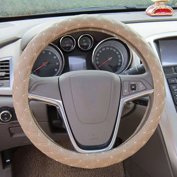 Estilo do Carro Couro do Plutônio Peles de Roda de Carro Durável com Linha Macio Volante Capa Anti-derrapante Cobre Líquida Csl2020 11 Cheap Capas p direção