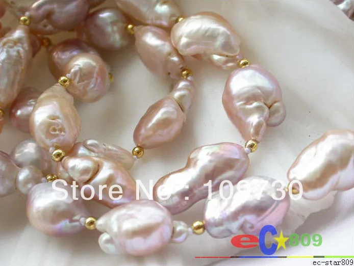

Jewelry 00495 34 25MM lavender pink KESHI REBORN PEARL NECKLACE