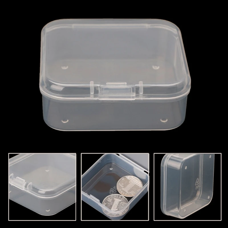 

Clear Coin Collection Box Small Transparent Plastic Storage Box Clear Square Multipurpose Display Case