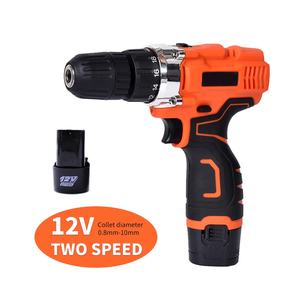 

12V Hand Electric Drill 2 Speed Wireless Screwdriver Machine Rechargeable Power Tools Lithium Battery Taladro Inalambrico Matkap