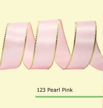 

1.5"(38mm) Gold Metallic Edge Satin Ribbons 35colors in stock