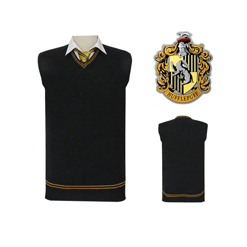 Pаспродажа Свитер Gryffindor Slytherin Ravenclaw Hufflepuff, жилет для костюмированной вечеринки, жилет с значком, топ для взрослых мужчин, женщин, мальчиков и девочек, ве...