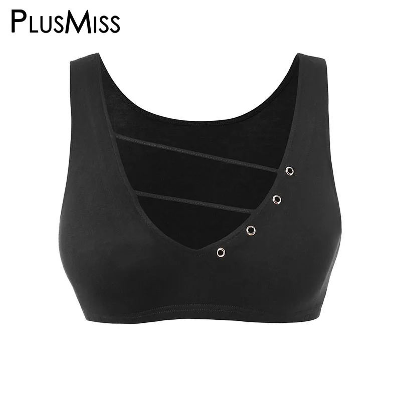 Buy PlusMiss Plus Size XXXXXL Sexy Lace Up Crop Top