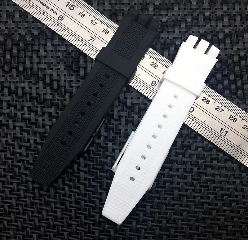 Высокое качество Черный Белый Дайвинг 20 мм* 24 мм силиконовый резиновый ремешок для часов Swatch резиновый ремешок для часов ирония акваланг 200