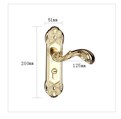Позолоченное роскошное дверные ручки, замок дверной замок для спальной комнаты нажимные дверные ручки Комплектующие дверей