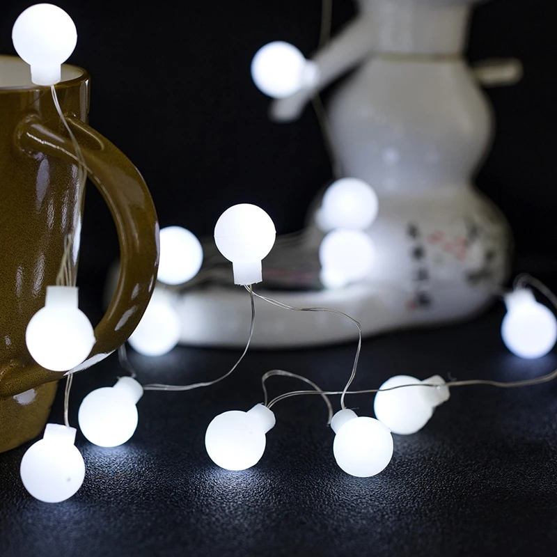 Светодиодный светильник, гирлянда, 1,5 м, вишневый шар, сказочный светильник, на батарейках, теплый белый, деловой стиль, свадьба, Рождество, уличное украшение