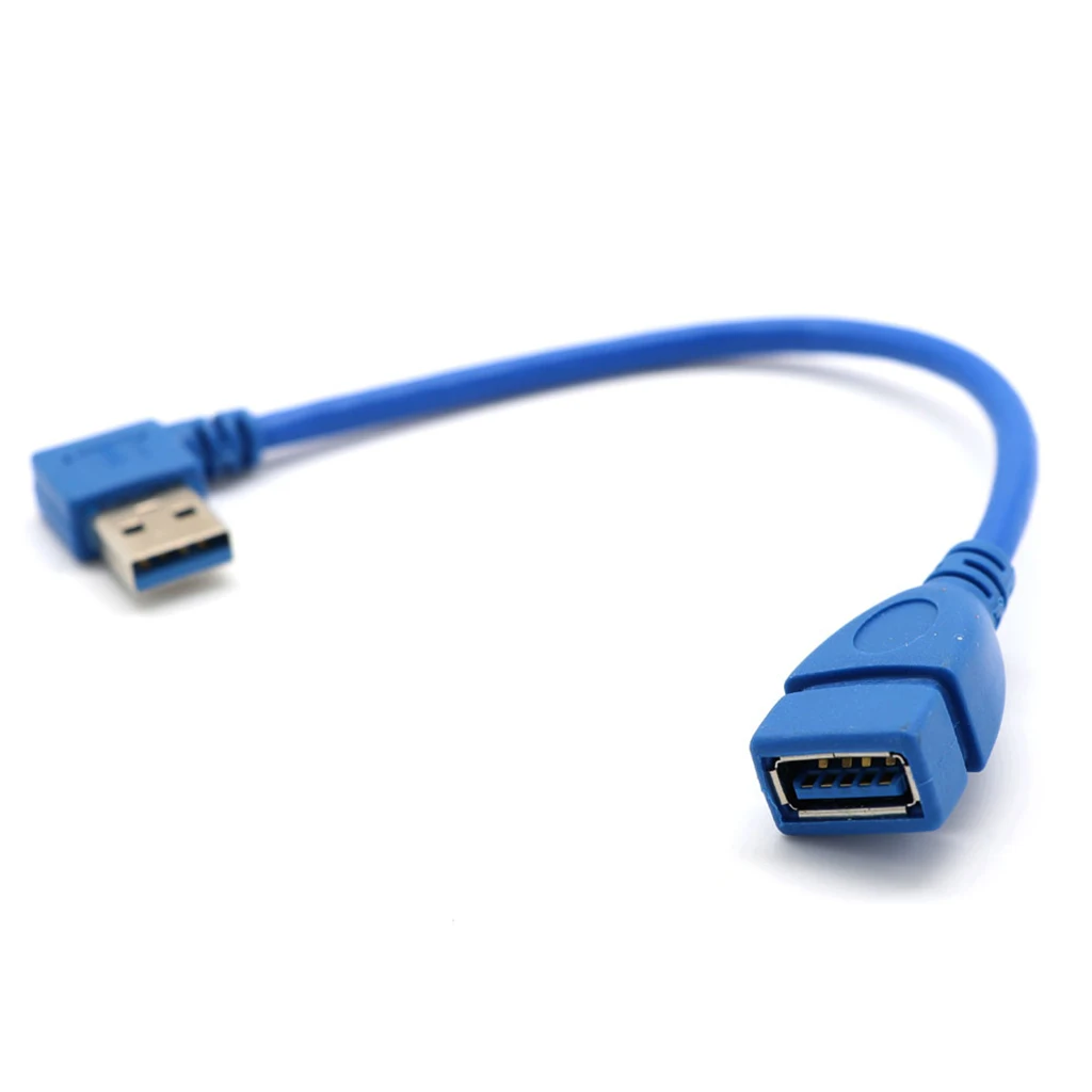 USB 3.0 Type A Left Angle 90Degree Extension Cable Male to Female Adapter