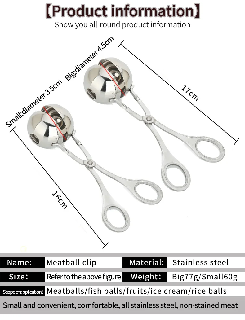 Приспособление для приготовления фрикаделек из нержавеющей стали DIY рыбные шарики креветки жареные говяжьи шарики инструменты папки ложки, кухонные принадлежности