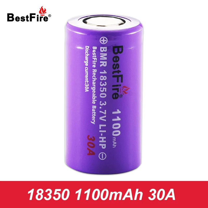 

Li-ion Bestfire 18350 3.7V Bateria Lithium Rechargeable Battery 1100mAh 30A for Vape Box Mod LED Flashlight Tools Toys A009