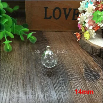 

20sets per lot 14mm watermelon pumpkin glass globe with hole 8mm cap jewelry findings set Glass bottle vial jewelry accessory