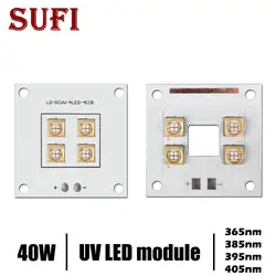 40 W высокой мощности Светодиодный УФ фиолетовый светодиодный модуль для 3D принтер 365nm 385nm 395nm 405nm печати отверждения чернил воды coo