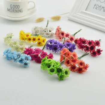 

10pcs 2cm cheap Handmade Artificial Chrysanthemum Rose DIY Decorative Wedding Gift Scrapbook Artificial Gerbera