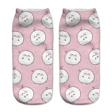 Girls Pink Low cut Sock Harajuku Animal Cute Little Sheep/Hoggerel Print Socks 3d Digital Print Women Men Funny Anklet Socks