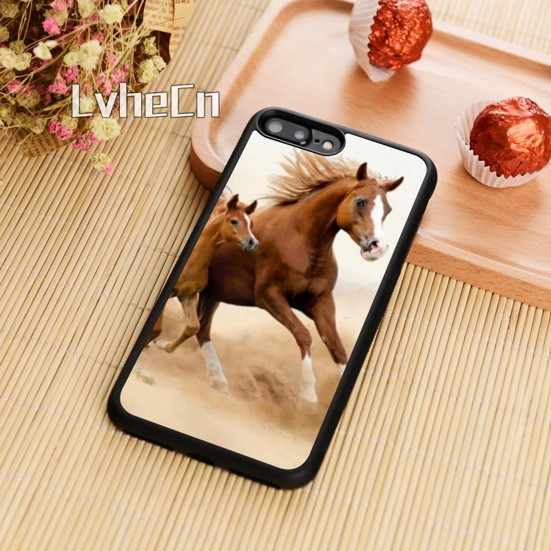 LvheCn белый чехол для телефона с изображением коня в арабском стиле iPhone 5 6 s 7 8 plus 11 12