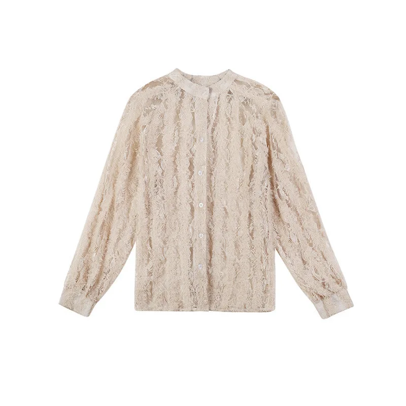 ZOGAA Spring 2019 New Style Hollow-out Immortal Westernized Bud Heart Machine Shirt Blouse Femme Chic Small Popular Design Sense ZOGAA Spring 2019 New Style Hollow-out Immortal Westernized Bud Heart Machine Shirt Blouse Femme Chic Small Popular Design Sense