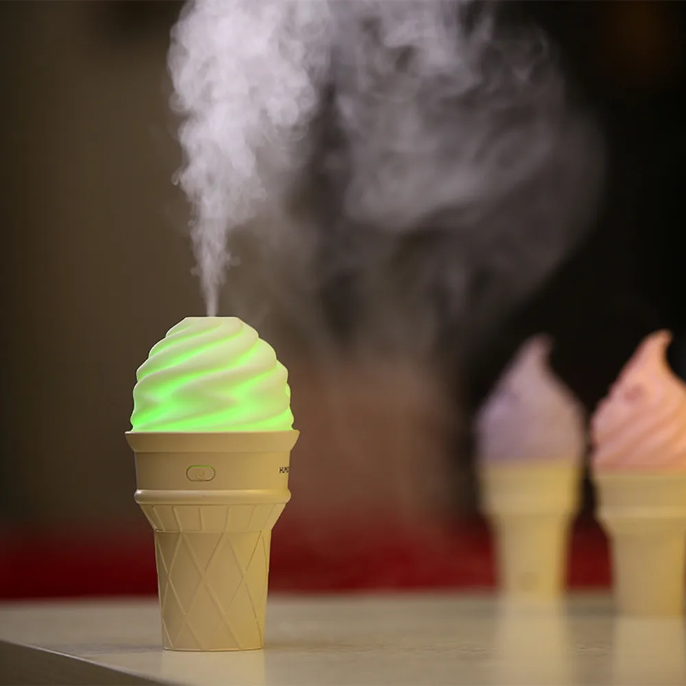 240 ml Ice Cream Moisturizing skin Lamp Humidifier LED Humidifier Air