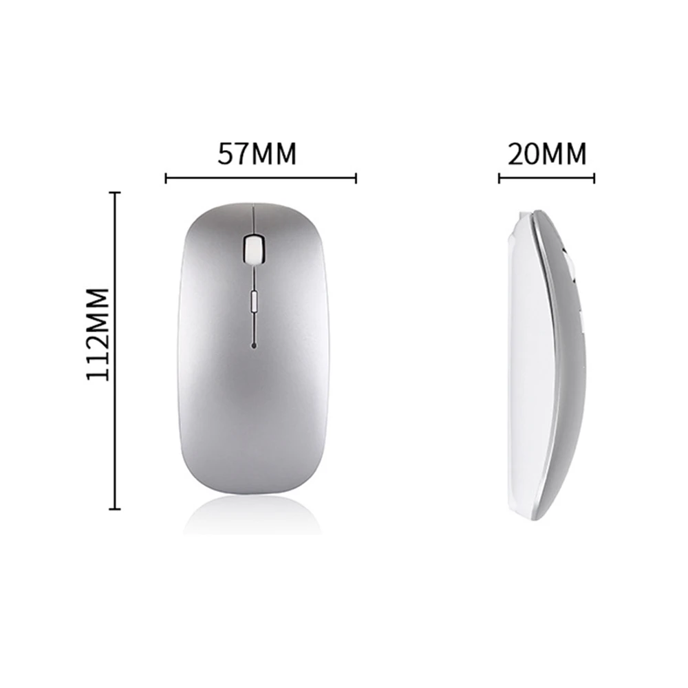 SUNGI тонкая Bluetooth мышь, беспроводная Бесшумная мышь, 1600 dpi перезаряжаемая для iPhone iPad Macbook