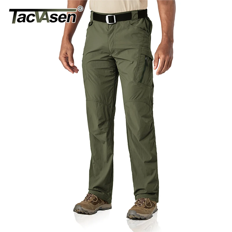 

TACVASEN Summer Pants Men Quick Dry Straight Military Tactical Pants Army Combat Cargo Trousers Lightweight Workout Hike Pants