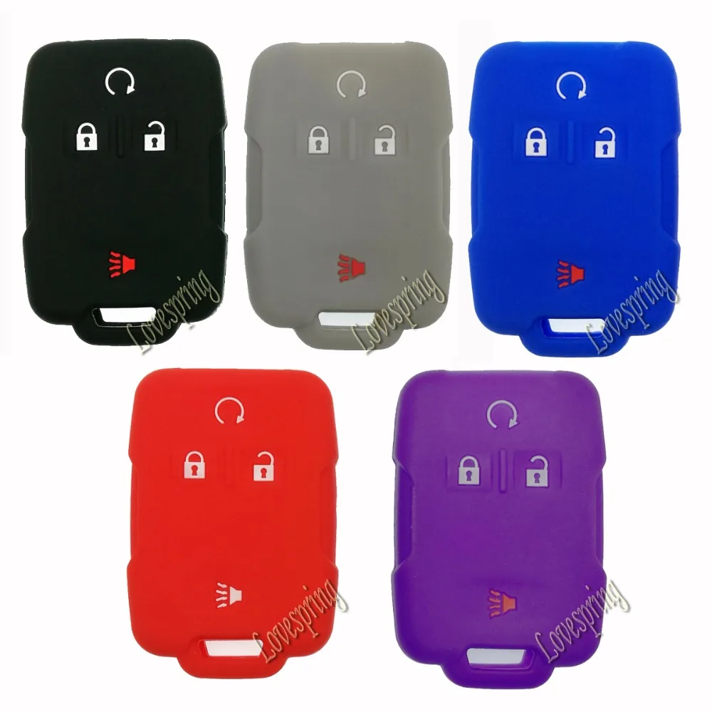 Silicone 4 buttons Car Remote Key Fob Cover Case Holder Shell Skin For GMC Cadillac Chevrolet Silverado Sierra keyless Entry | Автомобили