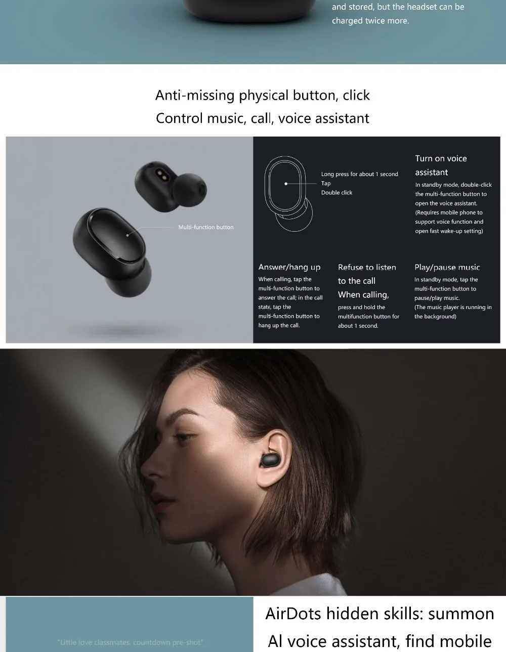 TWSEJ04LS Xiaomi Redmi AirDots настоящие беспроводные наушники Bluetooth 5,0, DSP, активное шумоподавление, 4,1g, оригинальная гарнитура Xiaomi