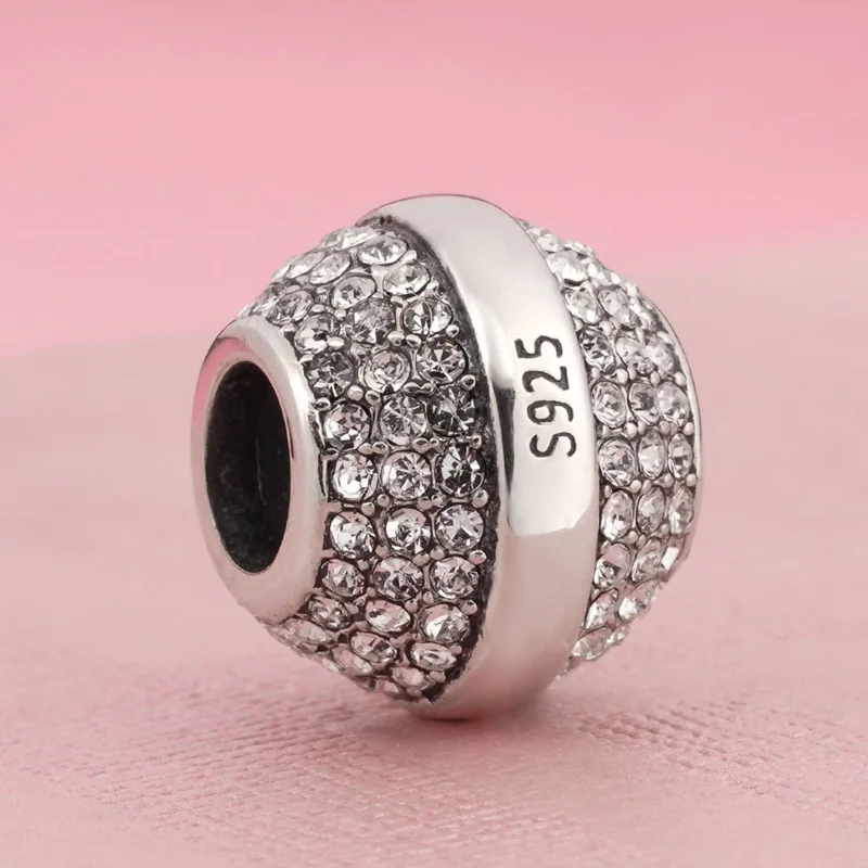Sambaah 925 серебряный с камнем-талисманом круглые бусинки с австрийским кристаллом подходят Пандора стиль браслет на день рождения