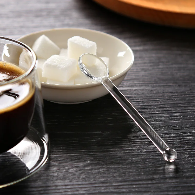 1 шт. столовая посуда из прозрачного стекла длина 13 см|coffee spoon|coffee stirring spoonstirring spoon |
