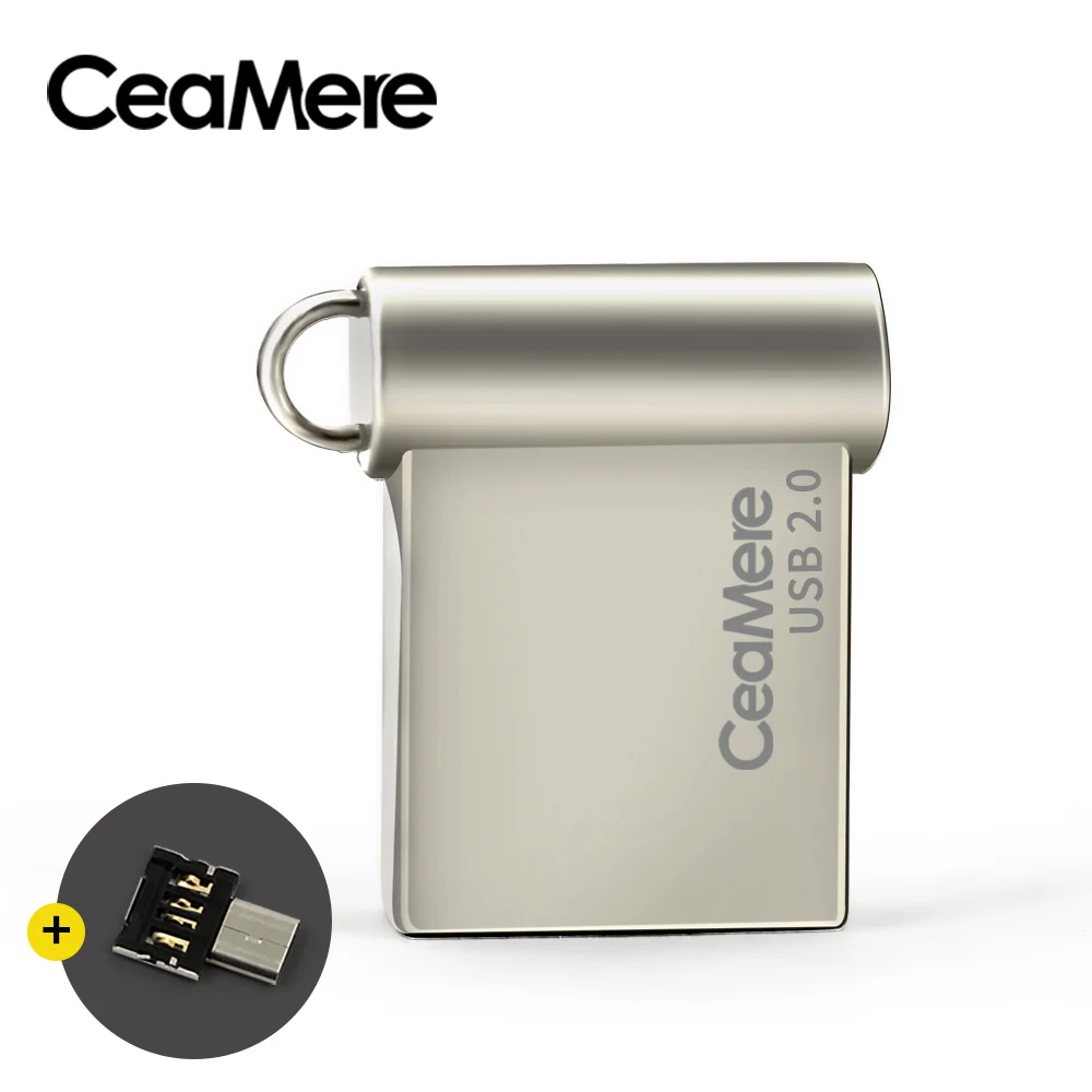 USB флеш-накопитель Ceamere CD05, 4 ГБ/8 ГБ/16 ГБ/32 ГБ/64 ГБ, флеш-накопитель, флешка флеш-диск USB 2,0, карта памяти, usb-диск, 1 Гб - Цвет: Серебристый