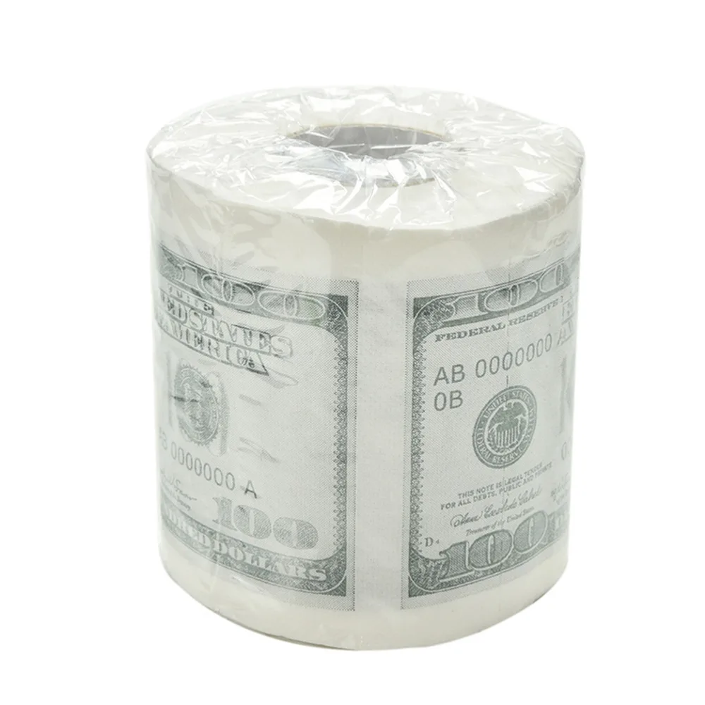 

new One Hundred Dollar Bill Printed Toilet Paper America US Dollars Tissue Novelty Funny $100 TP Money Roll Gag Gift