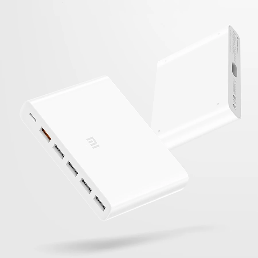 Xiaomi Mi USB-C 60 W зарядное устройство Smart 3,0 быстрое зарядное устройство type-C& USB-A 6 порты вывода Dual QC 18 W x 2+ 24 W(5 V = 2.4A макс