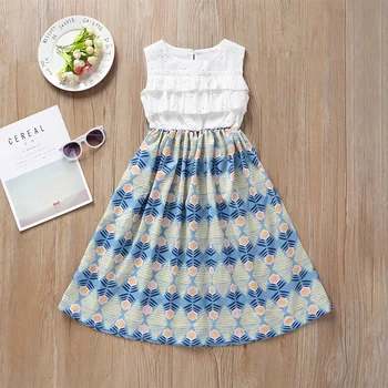 

Kids Girl Princess Dresses Sleeveless Party Sundress Girl Long Dress Clothes