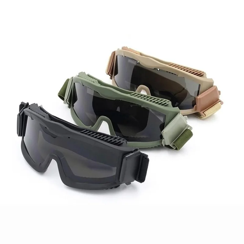 

Safety Sunglasses Military Airsoft Goggles Hunting Paintball Combat Goggles 3 Lens Interchangeable Anti-Fog Tactical Goggles