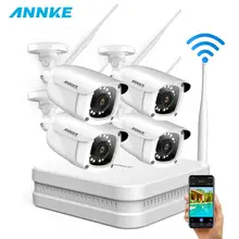 ANNKE 8CH 1080 P FHD Беспроводная система безопасности Видео NVR с 4 шт. 2MP пуля наружная непогоды IP камеры комплект домашнего видеонаблюдения