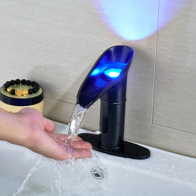 POIQIHY светодиодный светильник, смеситель для раковины, датчик экономии воды, автоматический кран для раковины, ручная стиральная машина, смесители - Цвет: Style A